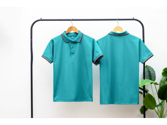 ÁO THUN CỔ TRỤ MÀU XANH VỊT